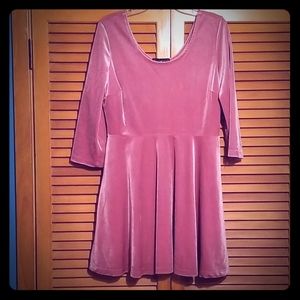 Pink velvet dress